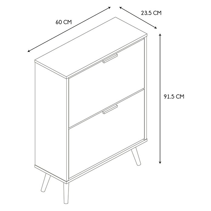 Home Deco Factory Zapatero (L x An x Al: 23,5 x 60 x 91,5 cm, Blanco/Marrón, Número de compartimentos: 2 ud.) | BAUHAUS