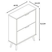 Home Deco Factory Zapatero (L x An x Al: 23,5 x 60 x 91,5 cm, Blanco/Marrón, Número de compartimentos: 2 ud.) | BAUHAUS