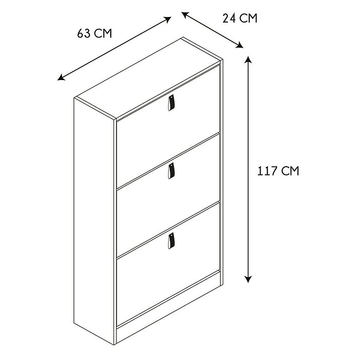 Home Deco Factory Zapatero (L x An x Al: 24 x 63 x 117 cm, Marrón, Número de compartimentos: 3 ud.) | BAUHAUS