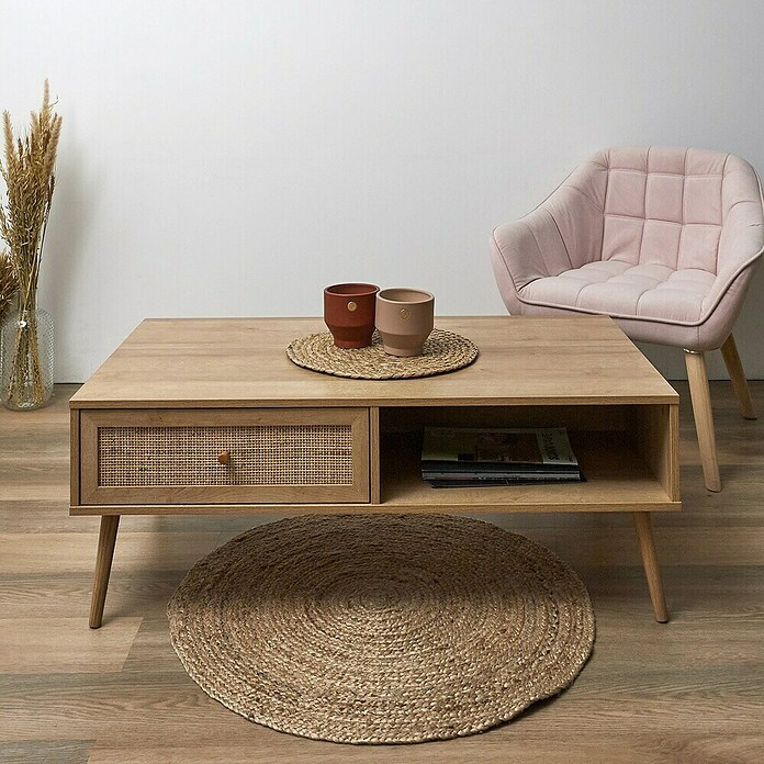 Home Deco Factory Bali Conjunto mueble de salón (3 pzs., Marrón, Con ratán trenzado) | BAUHAUS