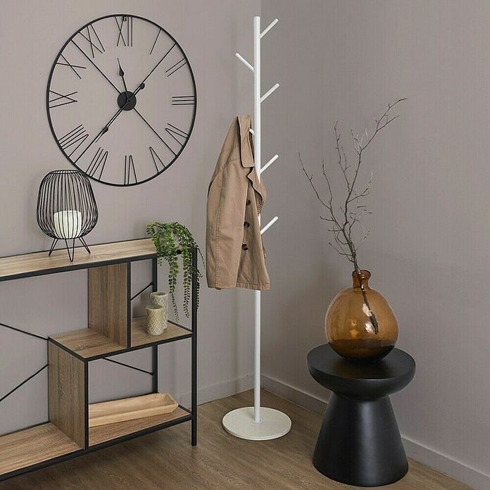 Home Deco Factory Loka Perchero de pie (Ø x Al: 27 x 173 cm, Número de ganchos: 6 ud., Blanco) | BAUHAUS