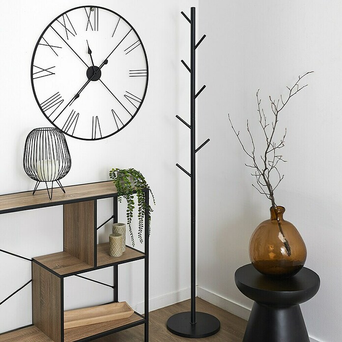 Home Deco Factory Loka Perchero de pie (Ø x Al: 27 x 173 cm, Número de ganchos: 6 ud., Negro) | BAUHAUS