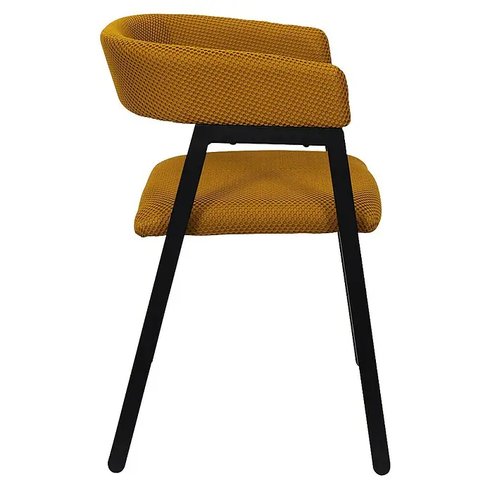 Home Deco Factory Silla Atom - Mostaza, 2 ud. - Silla dorada con estructura negra, un mueble elegante y cómodo para cualquier estancia.