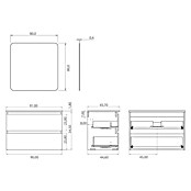 Artysan Conjunto de mueble de baño Funk (Ancho: 90 cm, Nature/Blanco, 3 pzs.) | BAUHAUS