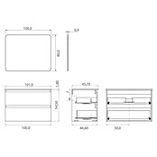 Artysan Conjunto de mueble de baño Funk (Ancho: 100 cm, Nature/Blanco, 3 pzs.) | BAUHAUS