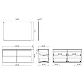 Artysan Conjunto de mueble de baño Funk (Ancho: 120 cm, Nature/Blanco, 3 pzs.) | BAUHAUS