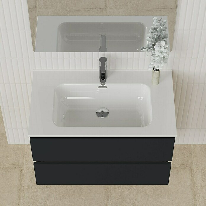 Artysan Conjunto de mueble de baño Funk (Ancho: 80 cm, Nature/Negro, 3 pzs.) | BAUHAUS