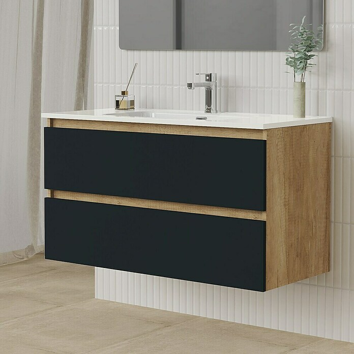 Artysan Conjunto de mueble de baño Funk (Ancho: 100 cm, Nature/Negro, 3 pzs.) | BAUHAUS