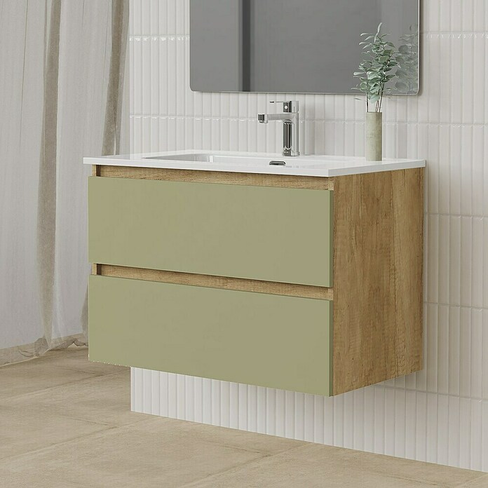 Artysan Conjunto de mueble de baño Funk (Ancho: 90 cm, Nature/Verde, 3 pzs.) | BAUHAUS