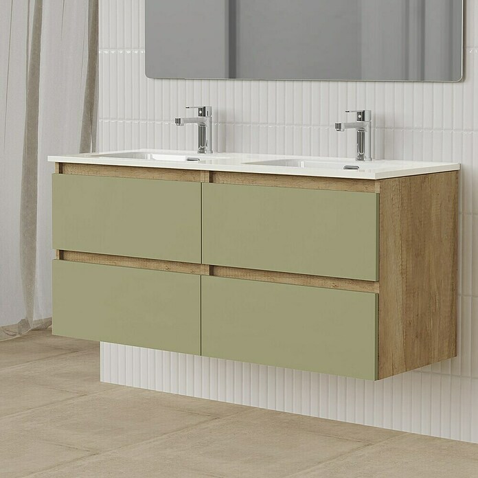 Artysan Conjunto de mueble de baño Funk (Ancho: 120 cm, Nature/Verde, 3 pzs.) | BAUHAUS