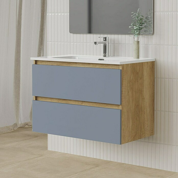 Artysan Conjunto de mueble de baño Funk (Ancho: 90 cm, Nature/Azul, 3 pzs.) | BAUHAUS
