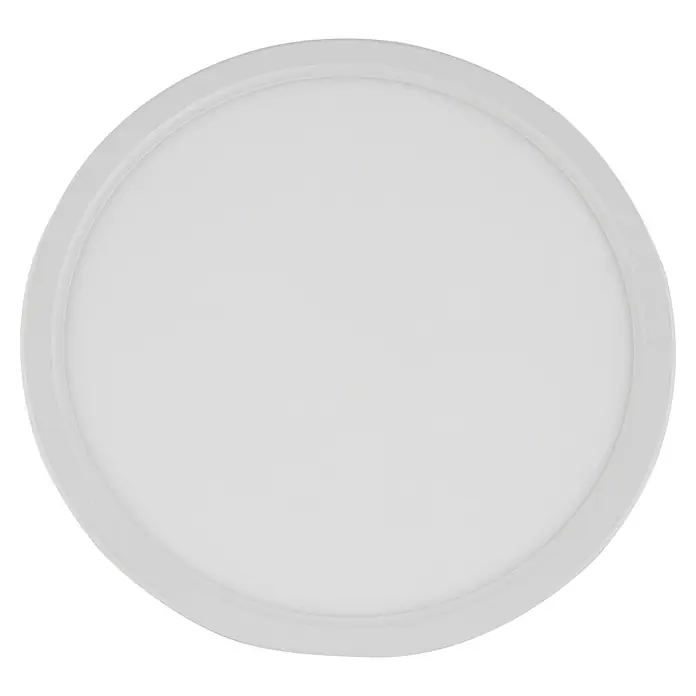 REV Feuchtraumleuchte Senso HF - IP44, Ø x H: 22 x 2,5 cm - Nahaufnahme einer runden, weißen LED-Deckenleuchte, die eine gleichmäßige Ausleuchtung für jeden Raum bietet.