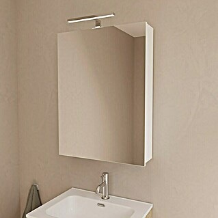 Artysan Armario con espejo LED Loft (An x Al: 60 x 80 cm, Blanco, Con iluminación, Número de puertas: 1 ud.)
