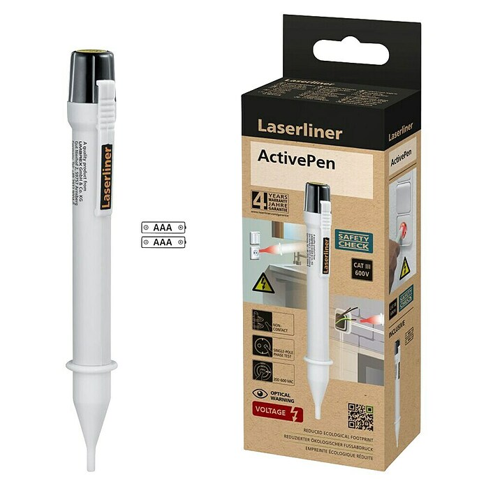 Laserliner Preizkuševalec napetosti ActivePen  (Primerno za: Območje napetosti 200 - 600 V/AC, Indikator LED) | 1941 - Laser- und elektrische Messgeräte | BADM - Meßwerkzeuge | BAD - Handwerkzeuge | BA - Handwerkzeuge | B - Werkz/Masch/Maschzubeh/Auto | BAUHAUS