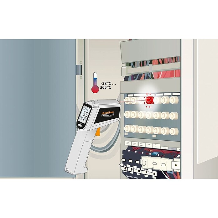Laserliner Infracrveni termometar ThermoSpot  (Mjerni opseg: od -38 °C do +365 °C, Laserski krug u 8 točaka) | BAUHAUS