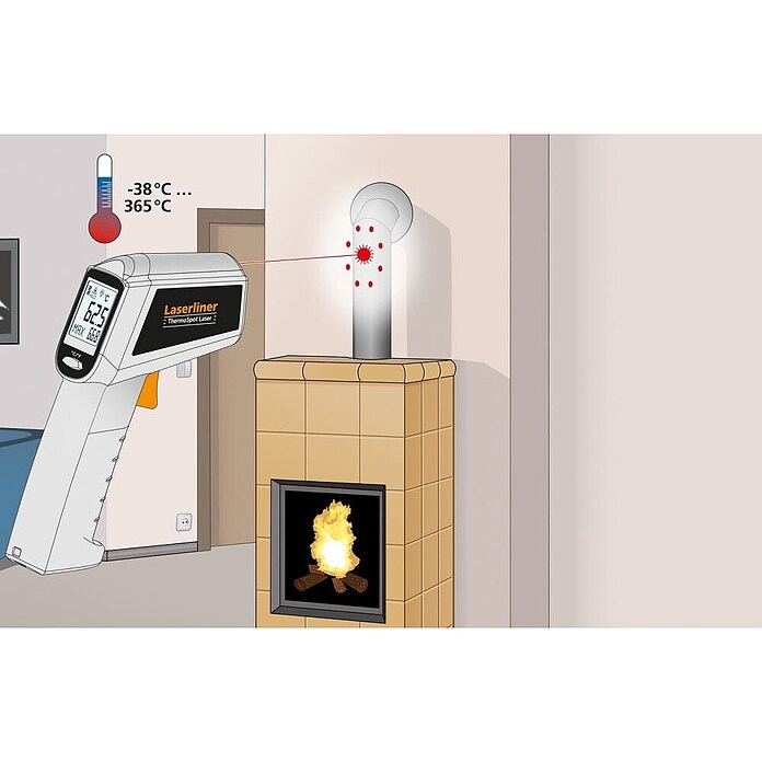 Laserliner Infracrveni termometar ThermoSpot  (Mjerni opseg: od -38 °C do +365 °C, Laserski krug u 8 točaka) | BAUHAUS