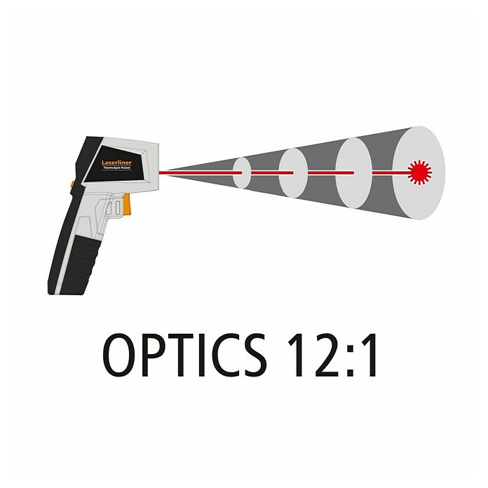Laserliner Infraroodthermometer ThermoSpot Laser (Meetbereik: -38 °C tot +365 °C, 8-punts lasercirkel) | BAUHAUS