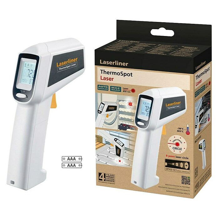 Laserliner Infraroodthermometer ThermoSpot Laser (Meetbereik: -38 °C tot +365 °C, 8-punts lasercirkel) | BAUHAUS