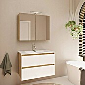 Artysan Armario con espejo LED Loft (An x Al: 65 x 80 cm, Nature, Con iluminación, Número de puertas: 2 ud.) | BAUHAUS