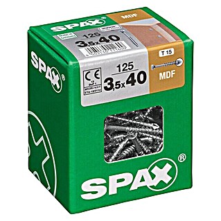 Spax MDF-Schraube T-STAR plus (3,5 x 40 mm, WIROX Oberfläche, 125 Stk., Teilgewinde)