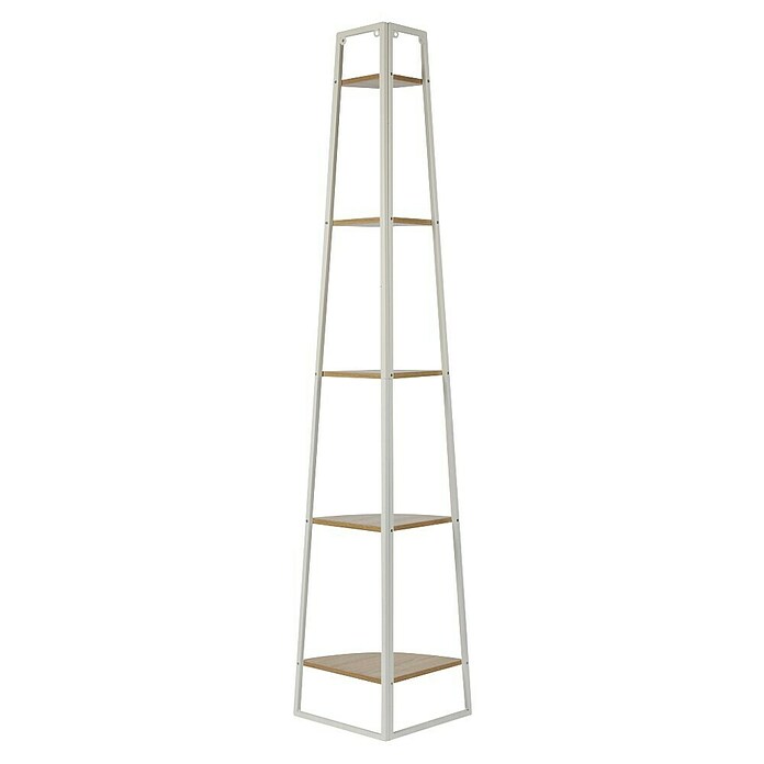Home Deco Factory Estantería esquinera (An x Al: 34 x 180 cm, Número de baldas: 5 ud., Blanco/Beige) | BAUHAUS