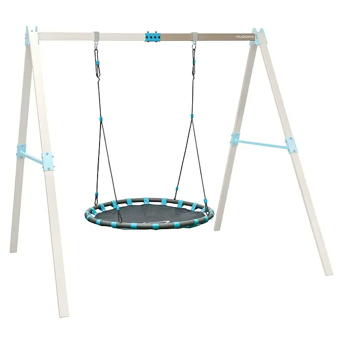 Hudora Nestschaukel Ergänzungsmodul Nest - Durchmesser: 120 cm, Stahl - Ein runder HUDORA Schaukelnest mit einem stabilen Rahmen, ideal für den Garten oder Spielplatz.