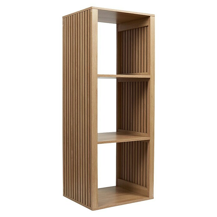 Home Deco Factory Klaus Estantería de madera (L x An x Al: 32 x 38,5 x 99 cm, Marrón, Diseño acanalado) | BAUHAUS