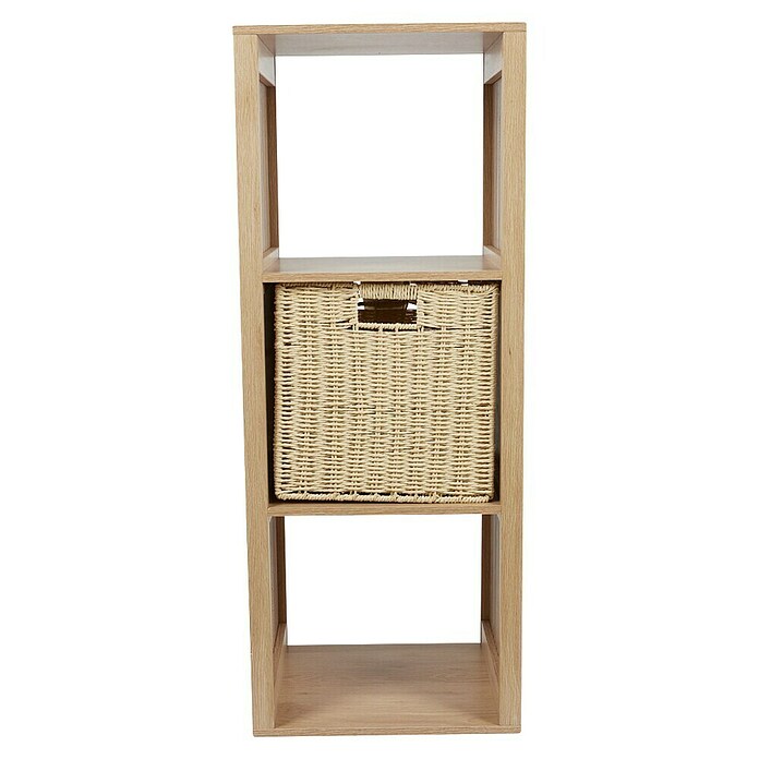Home Deco Factory Klaus Estantería de madera (L x An x Al: 32 x 38,5 x 99 cm, Marrón, Diseño acanalado) | BAUHAUS