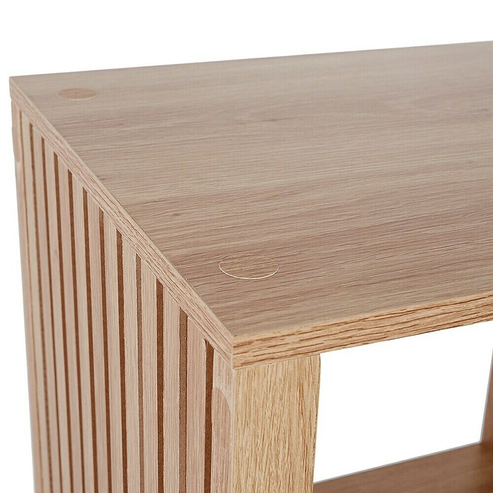 Home Deco Factory Klaus Estantería de madera (L x An x Al: 32 x 38,5 x 99 cm, Marrón, Diseño acanalado) | BAUHAUS