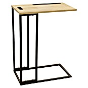 Home Deco Factory Mesa auxiliar (L x An x Al: 28 x 48 x 62,5 cm, Negro/Beige, Con soporte para tablet) | BAUHAUS