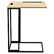 Home Deco Factory Mesa auxiliar (L x An x Al: 28 x 48 x 62,5 cm, Negro/Beige, Con soporte para tablet) | BAUHAUS