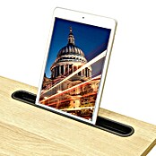 Home Deco Factory Mesa auxiliar (L x An x Al: 28 x 48 x 62,5 cm, Negro/Beige, Con soporte para tablet) | BAUHAUS