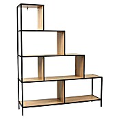 Home Deco Factory Edison Estantería metálica (L x An x Al: 30 x 120 x 146 cm, Metal/Madera, Negro/Marrón, Forma de escalera) | BAUHAUS