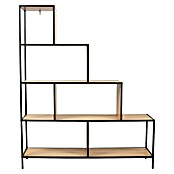 Home Deco Factory Edison Estantería metálica (L x An x Al: 30 x 120 x 146 cm, Metal/Madera, Negro/Marrón, Forma de escalera) | BAUHAUS