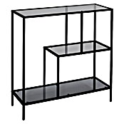 Home Deco Factory Edison Estantería metálica (L x An x Al: 30 x 80 x 79,5 cm, Metal/Vidrio templado, Negro) | BAUHAUS