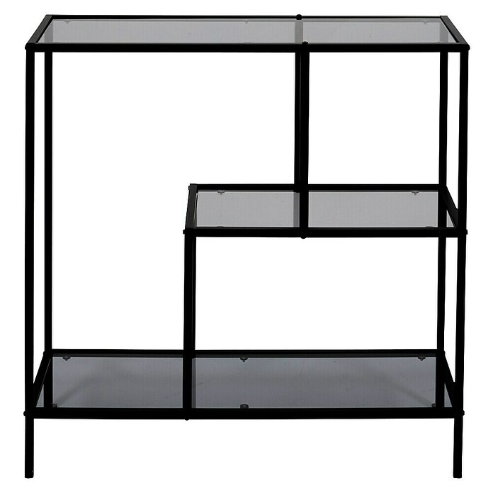 Home Deco Factory Edison Estantería metálica (L x An x Al: 30 x 80 x 79,5 cm, Metal/Vidrio templado, Negro) | BAUHAUS