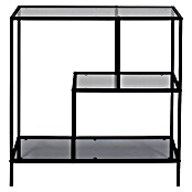 Home Deco Factory Edison Estantería metálica (L x An x Al: 30 x 80 x 79,5 cm, Metal/Vidrio templado, Negro) | BAUHAUS