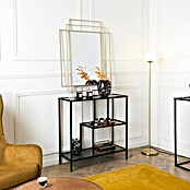 Home Deco Factory Edison Estantería metálica (L x An x Al: 30 x 80 x 79,5 cm, Metal/Vidrio templado, Negro) | BAUHAUS