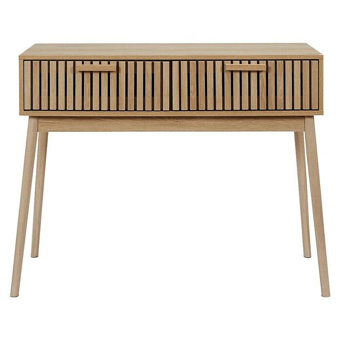 Home Deco Factory Klaus Mesa auxiliar (L x An x Al: 35 x 100 x 80 cm, Marrón, Diseño acanalado) | BAUHAUS