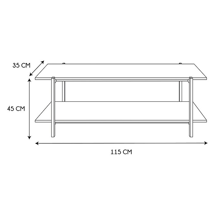 Home Deco Factory Loka Mueble para TV (L x An x Al: 35 x 115 x 45 cm, Negro/Marrón, Metal/MDF) | BAUHAUS