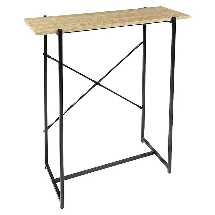 Home Deco Factory Loka Mesa auxiliar (L x An x Al: 30 x 80 x 82 cm, Negro/Marrón, Metal/MDF) | BAUHAUS