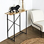 Home Deco Factory Loka Mesa auxiliar (L x An x Al: 30 x 80 x 82 cm, Negro/Marrón, Metal/MDF) | BAUHAUS