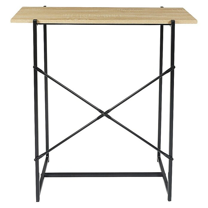 Home Deco Factory Loka Mesa auxiliar (L x An x Al: 30 x 80 x 82 cm, Negro/Marrón, Metal/MDF) | BAUHAUS