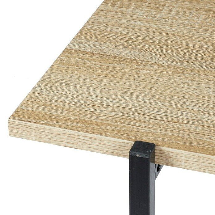 Home Deco Factory Loka Mesa auxiliar (L x An x Al: 30 x 80 x 82 cm, Negro/Marrón, Metal/MDF) | BAUHAUS