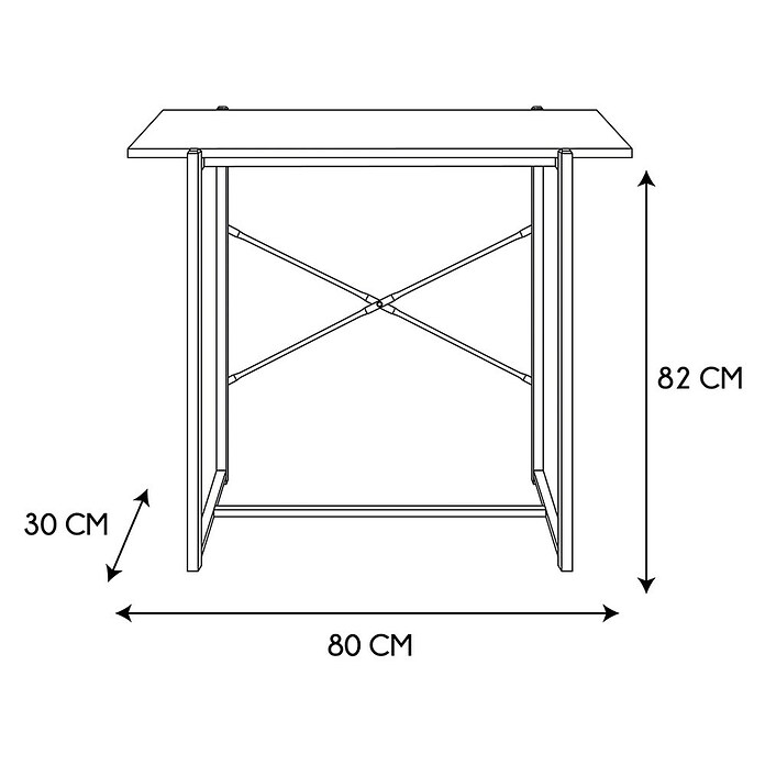 Home Deco Factory Loka Mesa auxiliar (L x An x Al: 30 x 80 x 82 cm, Negro/Marrón, Metal/MDF) | BAUHAUS