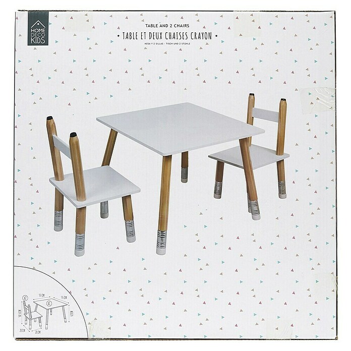 Home Deco Kids Mesa infantil con sillas Lápiz (MDF, Blanco, 3 pzs., Específico para: Niños de 3 a 5 años) | BAUHAUS