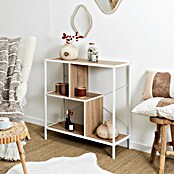 Home Deco Factory Edison Estantería metálica (L x An x Al: 30 x 80 x 79,5 cm, Metal/Madera, Blanco/Marrón) | BAUHAUS