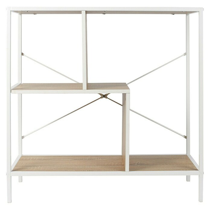 Home Deco Factory Edison Estantería metálica (L x An x Al: 30 x 80 x 79,5 cm, Metal/Madera, Blanco/Marrón) | BAUHAUS