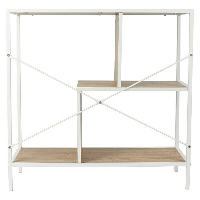 Home Deco Factory Edison Estantería metálica (L x An x Al: 30 x 80 x 79,5 cm, Metal/Madera, Blanco/Marrón) | BAUHAUS