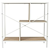 Home Deco Factory Edison Estantería metálica (L x An x Al: 30 x 80 x 79,5 cm, Metal/Madera, Blanco/Marrón) | BAUHAUS
